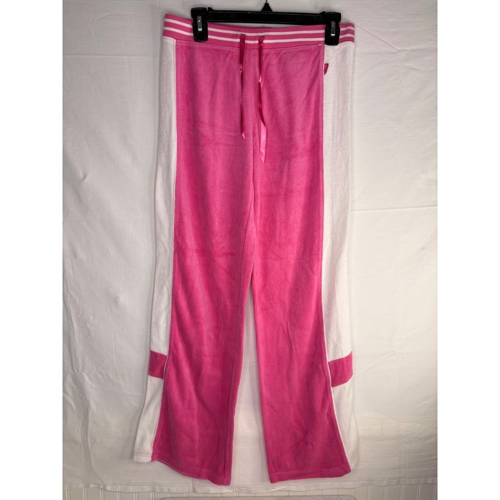 Limited Too Vintage Y2K Pink White Terry Cloth Wide Leg Lounge Pants Size 18